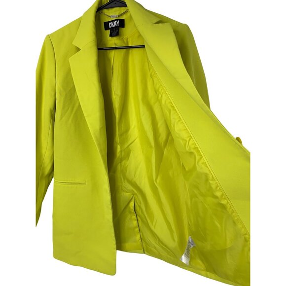 Womens DKNY Neon Green Blazer Size 2 EUC Cuffable EUC - Picture 5 of 10